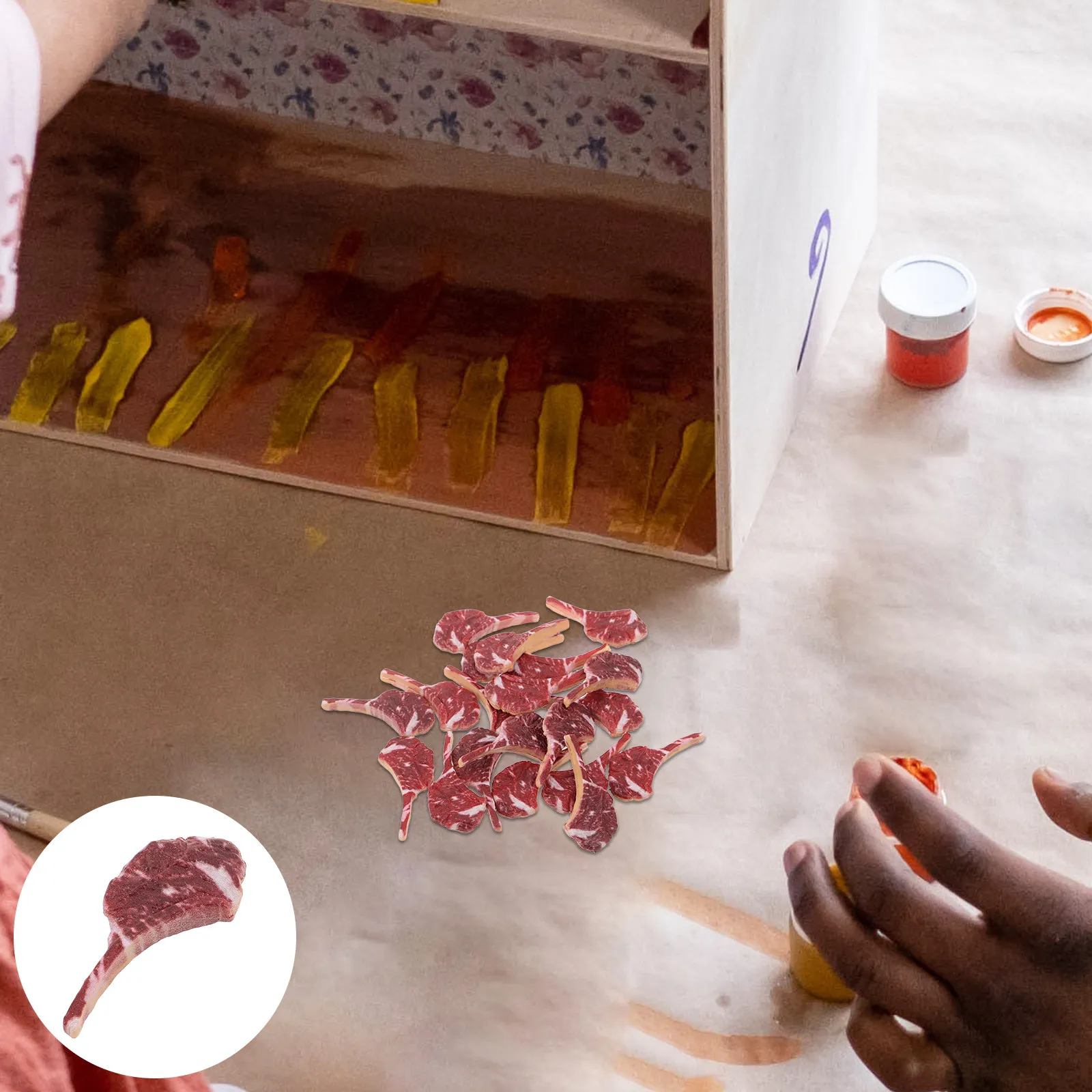 20Pcs Steak Food Mini Artificial Fake Steak Simulation Beef Miniature Food Decoration Dollhouse Kitchen Accessories
20Pcs Steak Food Mini Artificial Fake Steak Simulation Beef Miniature Food Decoration Dollhouse Kitchen Accessories