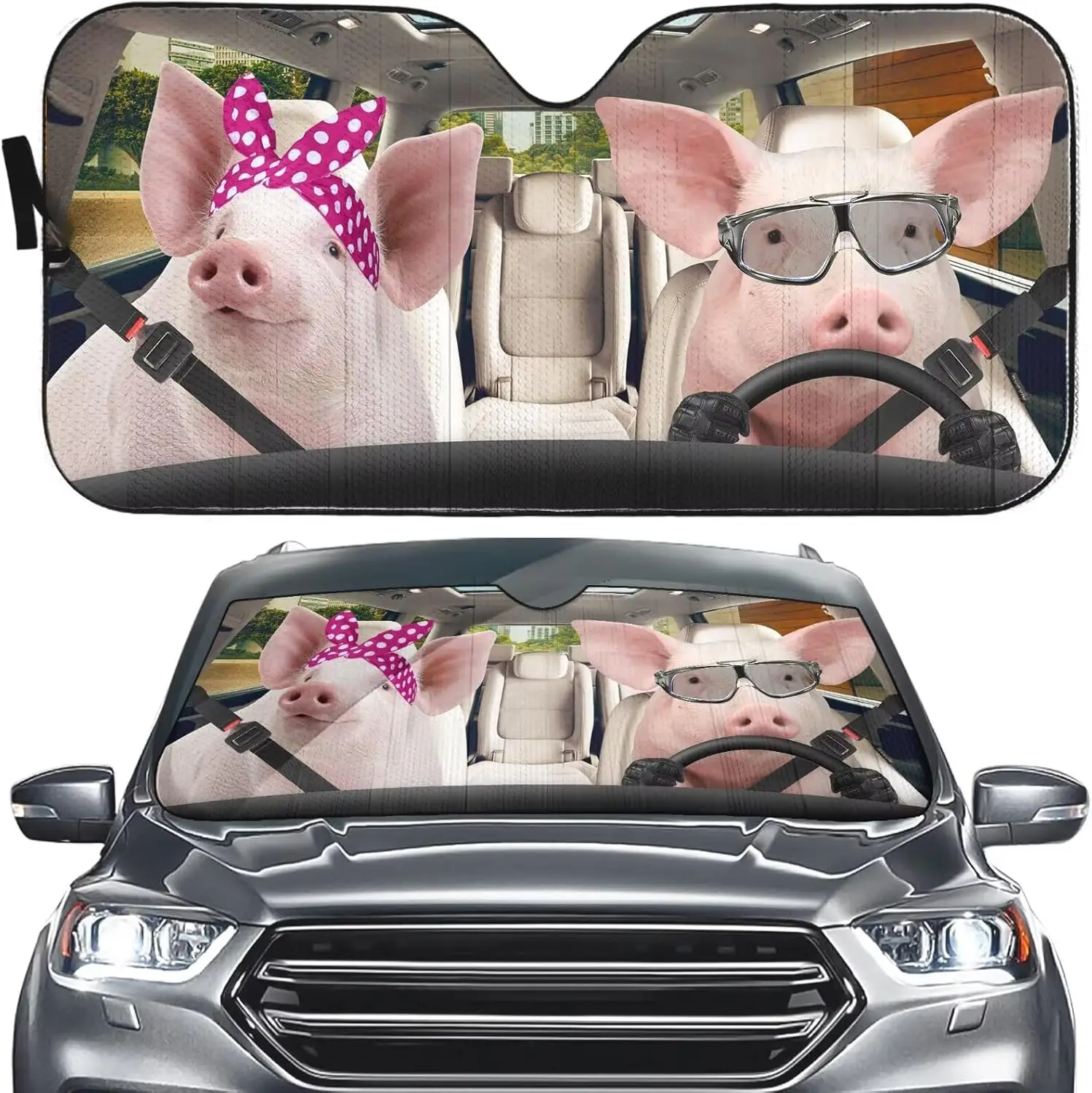Funny Pig Windshield Sunsha, Pig Driving Auto Sunsha Windshield Cover,Car Blocker Sun Visor Shield Pig Print, Sun Sha Univ
Funny Pig Windshield Sunsha, Pig Driving Auto Sunsha Windshield Cover,Car Blocker Sun Visor Shield Pig Print, Sun Sha Univ