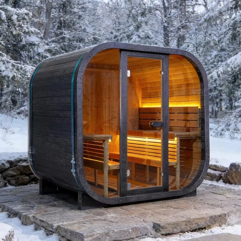 Carbonized Spruce Solid Wood Outdoor Sauna 4 6 Person Electric Eco Wet Steam Modern Design for Villa Use Custom
Carbonized Spruce Solid Wood Outdoor Sauna 4 6 Person Electric Eco Wet Steam Modern Design for Villa Use Custom