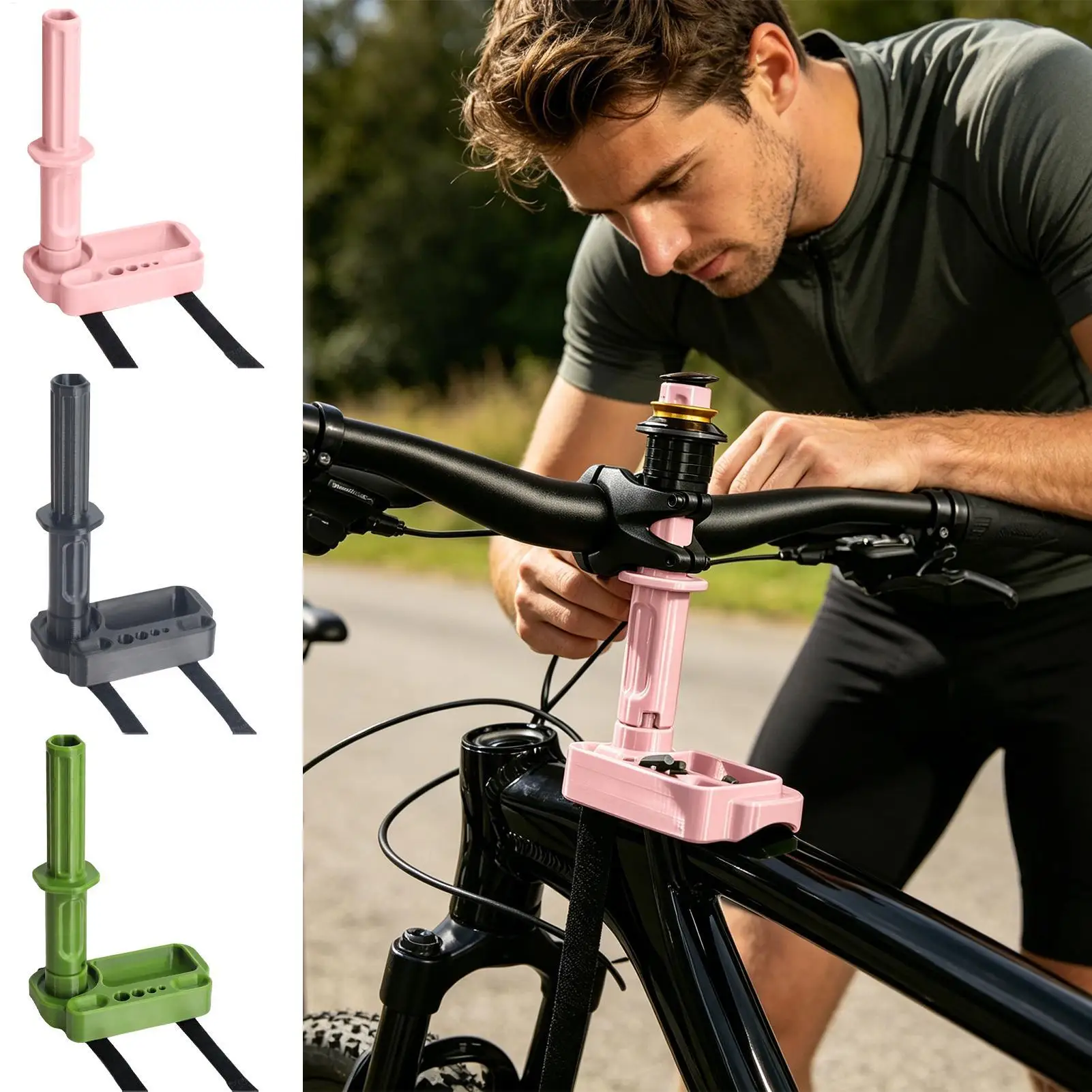 Bicycle Virtual Head Tube Storage Bike Maintenance Tools Holder with Compartments Non-Slip Virtual Head Tube Tray for Road
Bicycle Virtual Head Tube Storage Bike Maintenance Tools Holder with Compartments Non-Slip Virtual Head Tube Tray for Road