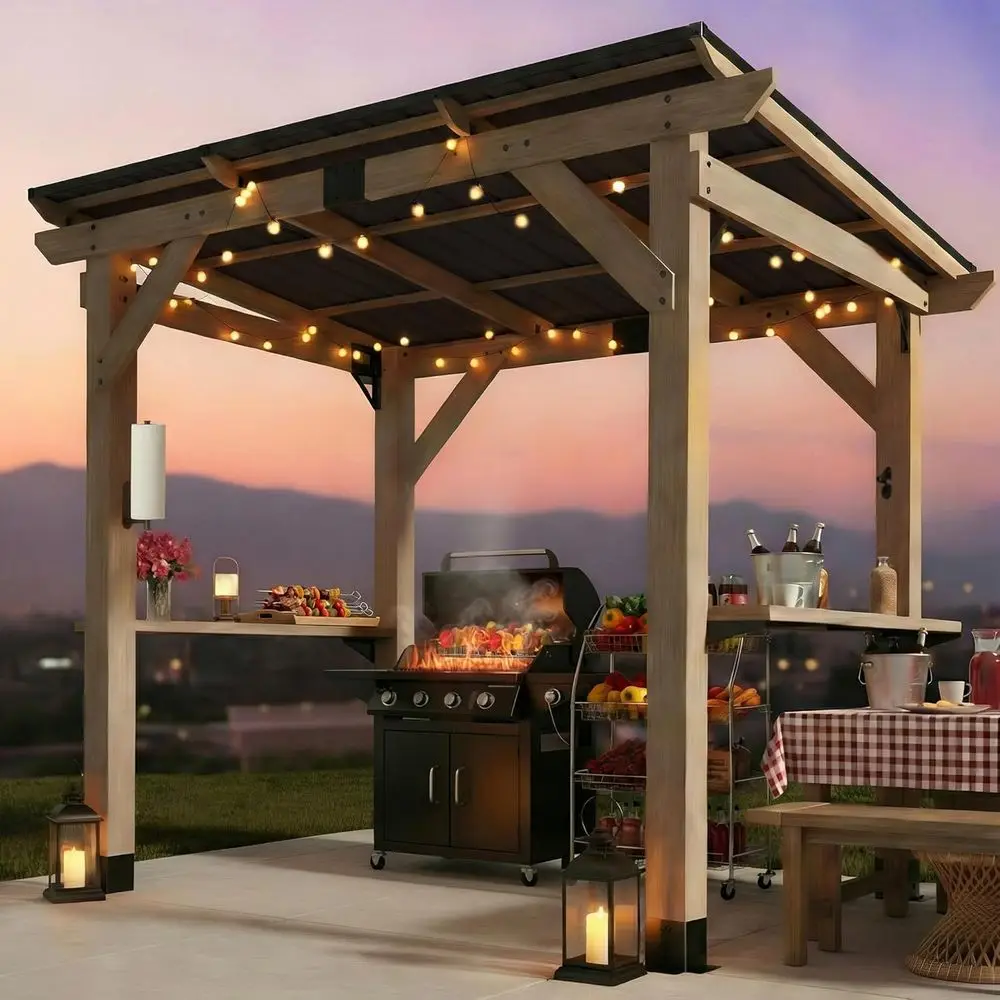 Grill Gazeo 6 x 8 T,Cedar Wood Q Gazeo witTick Wooden Side rving Sees&Paper older& ottle Opener,Patio Pavilion witGaanized Steel
Grill Gazeo 6 x 8 T,Cedar Wood Q Gazeo witTick Wooden Side rving Sees&Paper older& ottle Opener,Patio Pavilion witGaanized Steel