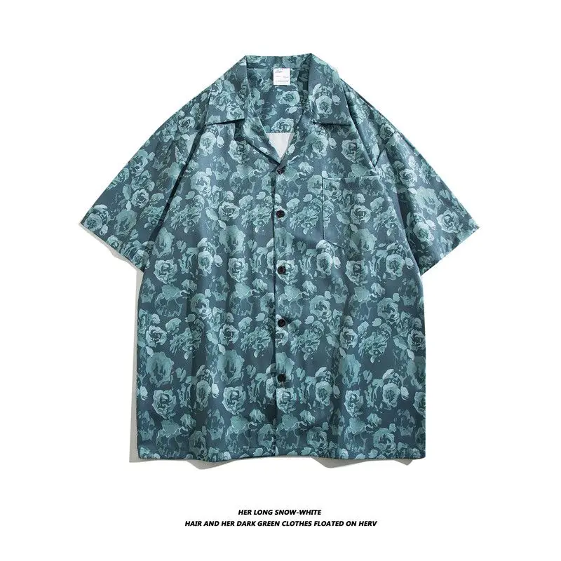 American Style Cuba Collar Short Sleeve Shirt Indigo Dye Coconut Blossom Hawaii Print Loose Beach Shirt for Men Summer Fashion
American Style Cuba Collar Short Sleeve Shirt Indigo Dye Coconut Blossom Hawaii Print Loose Beach Shirt for Men Summer Fashion