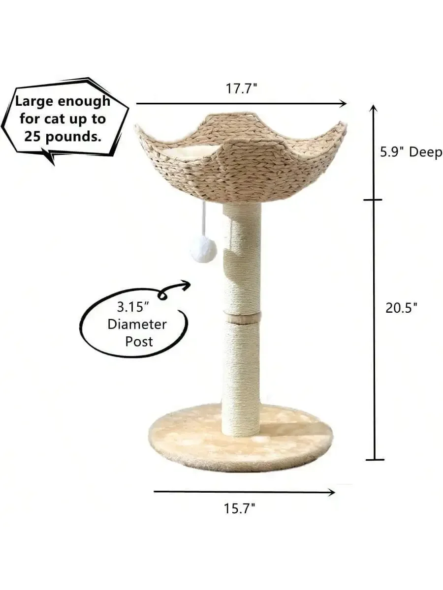 Multi-Level Cat Tree Tower With 17.7 Inch Wicker Basket Bed And Scratching Post For Cats Up To 25 Lbs
Multi-Level Cat Tree Tower With 17.7 Inch Wicker Basket Bed And Scratching Post For Cats Up To 25 Lbs