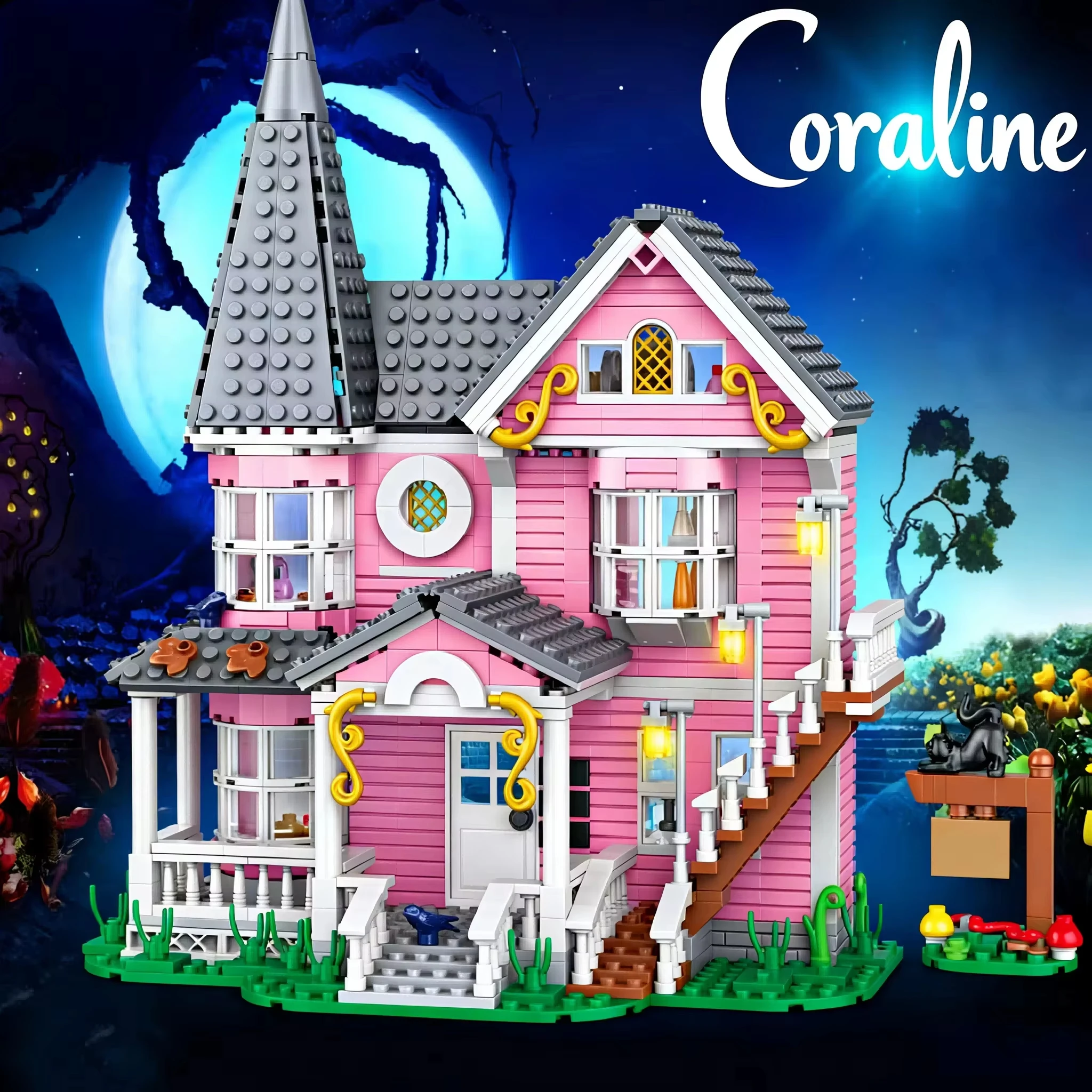 MOC Pink Haunted Mansion Building Blocks Kit 958 PCS,DIY Phantom Apartment Style Toy, Ideal Gift for Movie & Spooky Fans
MOC Pink Haunted Mansion Building Blocks Kit 958 PCS,DIY Phantom Apartment Style Toy, Ideal Gift for Movie & Spooky Fans