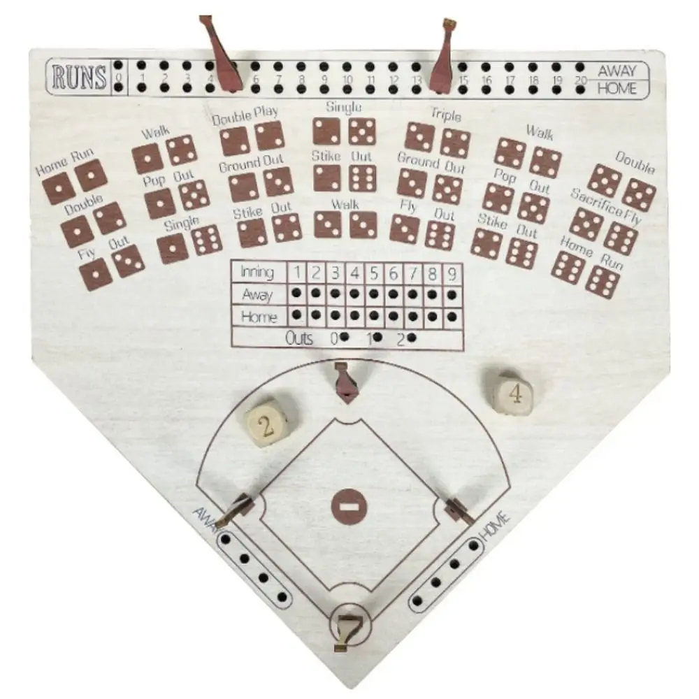 1 Set Roll Dice Baseball Board Game Wooden Interactive Baseball Checkerboard Game Home Run Strike Out Party Atmosphere Games
1 Set Roll Dice Baseball Board Game Wooden Interactive Baseball Checkerboard Game Home Run Strike Out Party Atmosphere Games