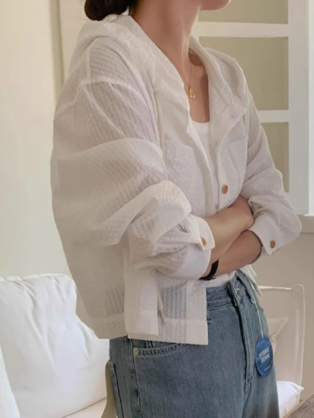 Casual Stripe Hooded irt Jaet Women's Chic Autumn New Loose Long Sve ort Design Sense Top Commute Sle Faion
Casual Stripe Hooded irt Jaet Women's Chic Autumn New Loose Long Sve ort Design Sense Top Commute Sle Faion