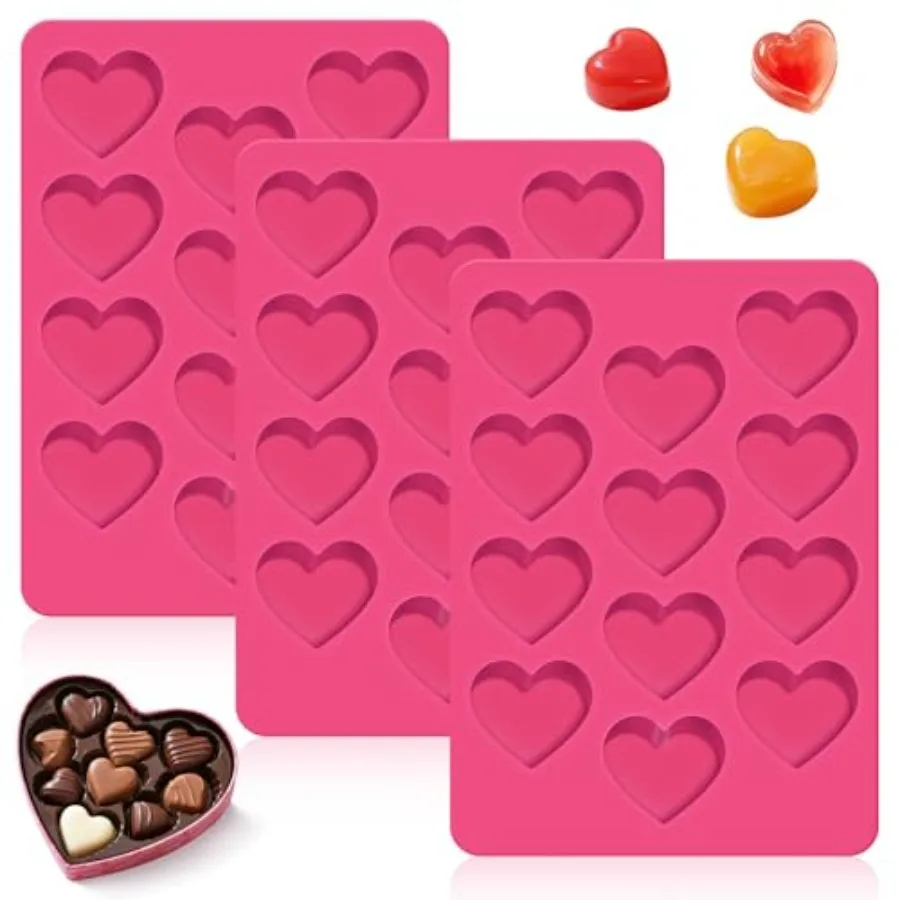 3Pcs Heart Molds Silicone Premium Heart Silicone Mold for Baking Chocolate Non-stick Silicone Heart Mold for Cakes Candies Soap
3Pcs Heart Molds Silicone Premium Heart Silicone Mold for Baking Chocolate Non-stick Silicone Heart Mold for Cakes Candies Soap