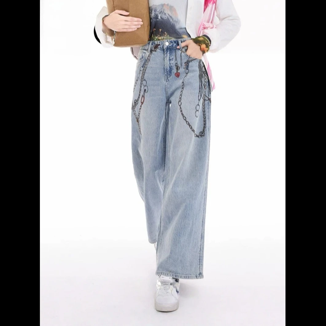 2026 European and American women's jeans trendy streetwear heavy-duty printed loose straight-leg pants, designer jeans
2026 European and American women's jeans trendy streetwear heavy-duty printed loose straight-leg pants, designer jeans