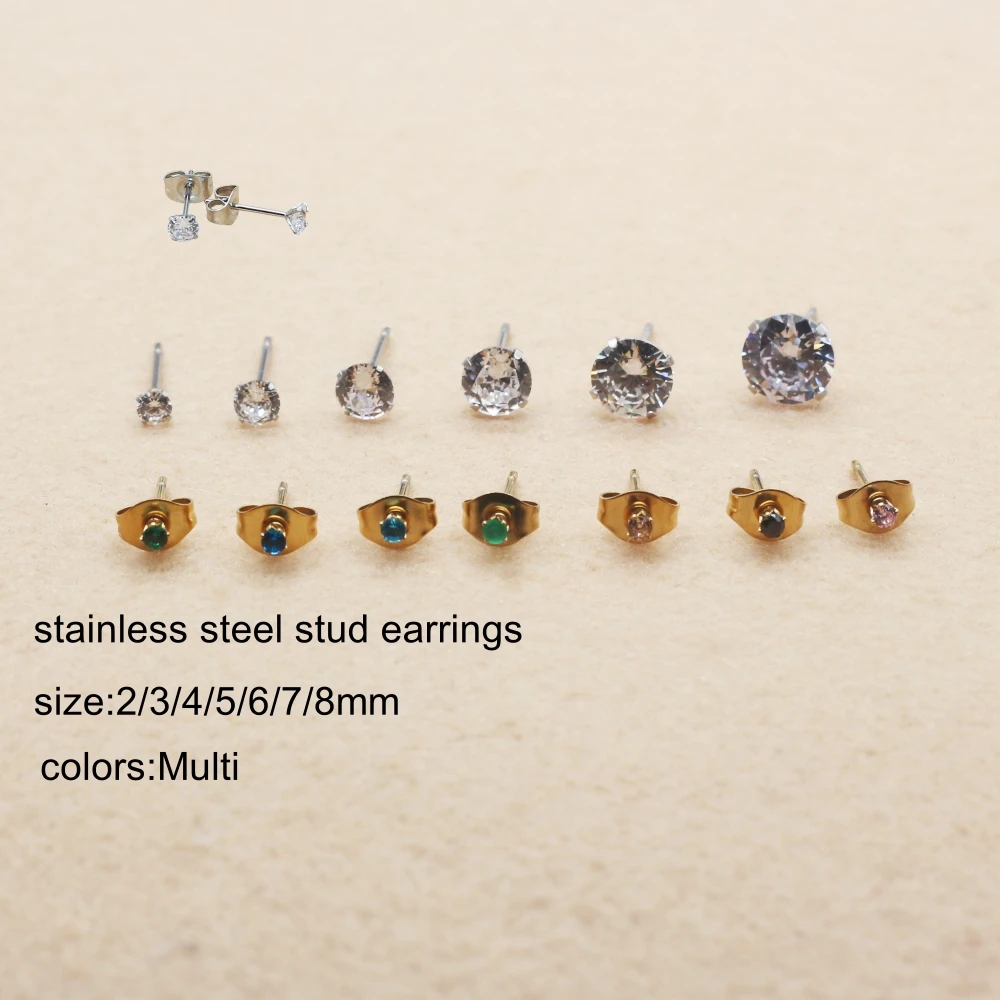 Brief Classical Style Colors Stone Zircons/Glass Stud Earrings Jewelry With Stainless Steel For Unisex Anti Allergy
Brief Classical Style Colors Stone Zircons/Glass Stud Earrings Jewelry With Stainless Steel For Unisex Anti Allergy