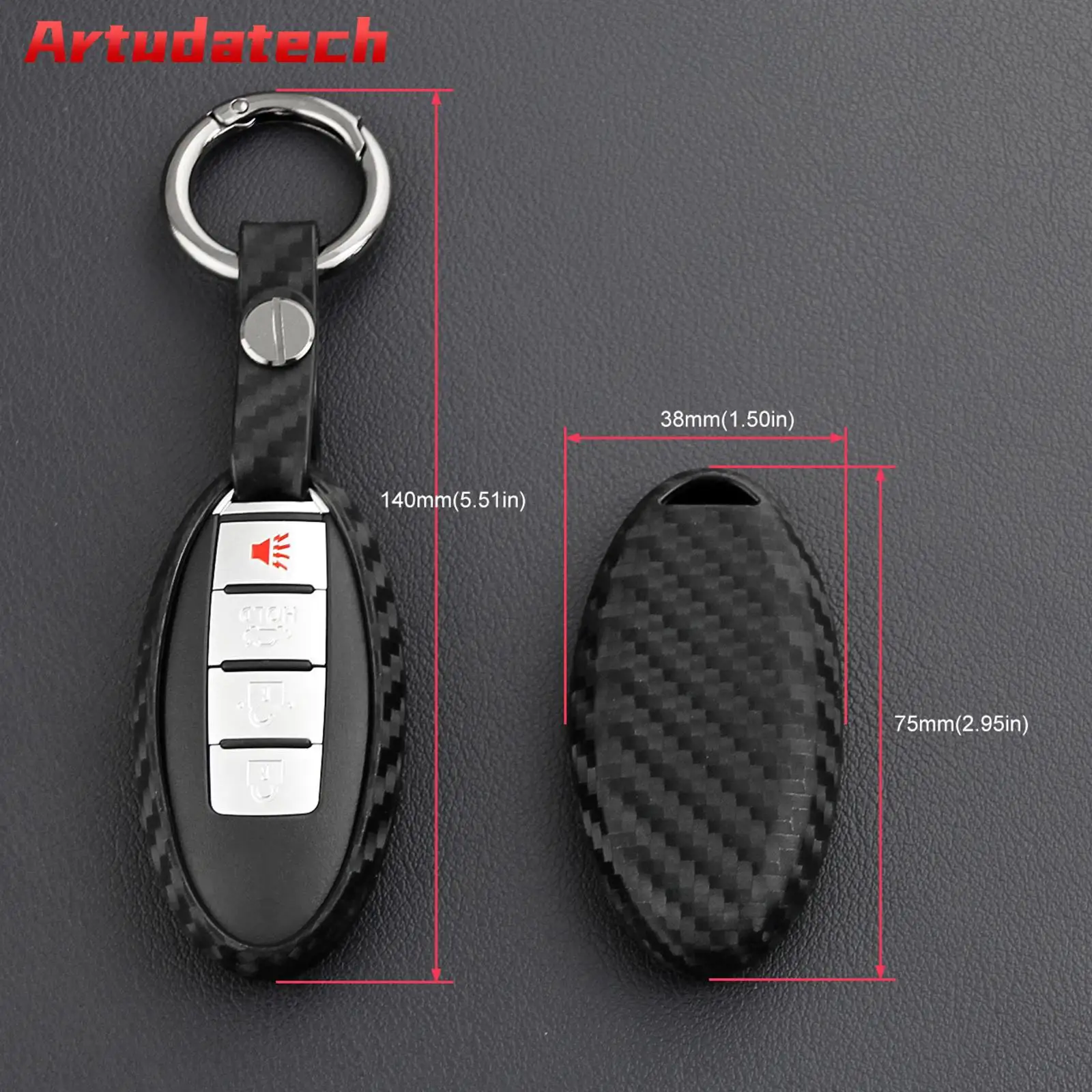 Artudatech Leather Silicone Car Key Case Cover With Buckle For Nissan No Key Included
Artudatech Leather Silicone Car Key Case Cover With Buckle For Nissan No Key Included