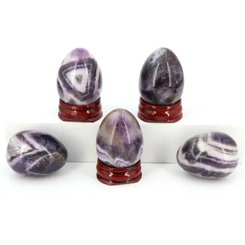 30x40mm Natural Amethyst Yoni Egg Healing Crystal Stone Natural Gems Chakra Yoga Reiki Mineral Specimen Easter Gifts Home Decor