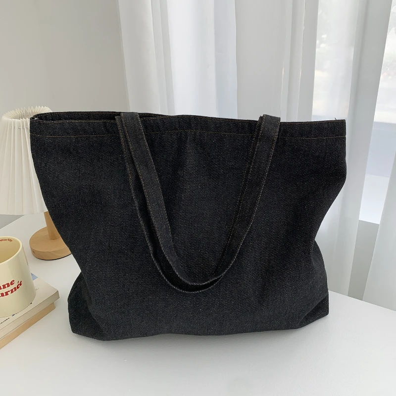 Simple Retro Denim Shoulder Bags for Women Large Capacity Portable Ladies Shopping Bag Solid Color College Girls Tote Handbags
Simple Retro Denim Shoulder Bags for Women Large Capacity Portable Ladies Shopping Bag Solid Color College Girls Tote Handbags