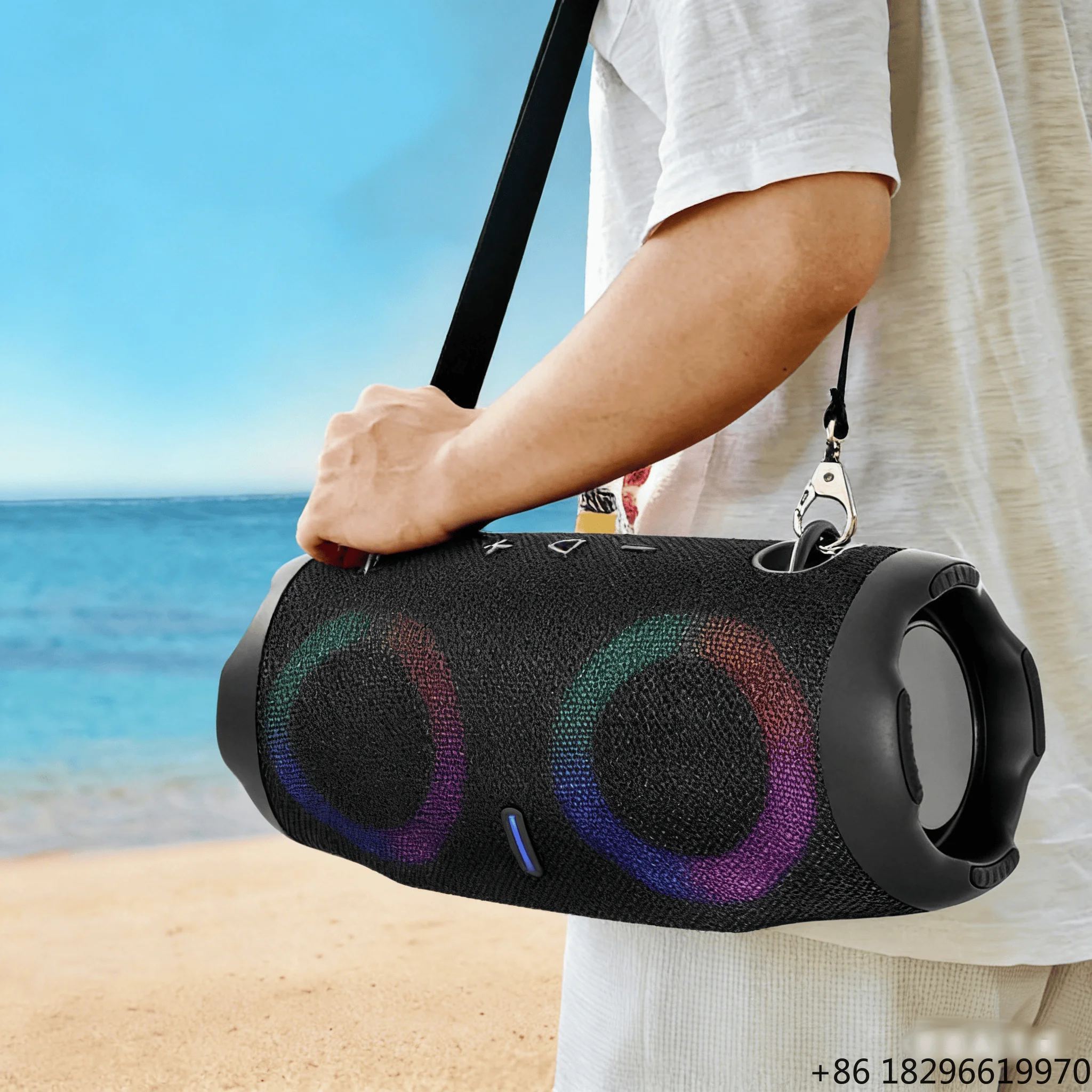 Mini RGB portable bluetooth speaker, waterproof outdoor party subwoofer, rechargeable small stereo audio player with battery
Mini RGB portable bluetooth speaker, waterproof outdoor party subwoofer, rechargeable small stereo audio player with battery