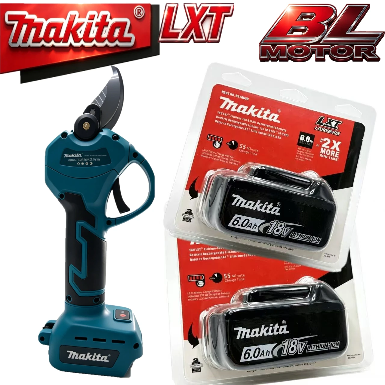 Makita 18V 5.0Ah/6.0Ah Retail-packed Lithium Battery, Multi-scene Use for DHP487, Handheld Blower and Garden Trimming Shear.
Makita 18V 5.0Ah/6.0Ah Retail-packed Lithium Battery, Multi-scene Use for DHP487, Handheld Blower and Garden Trimming Shear.