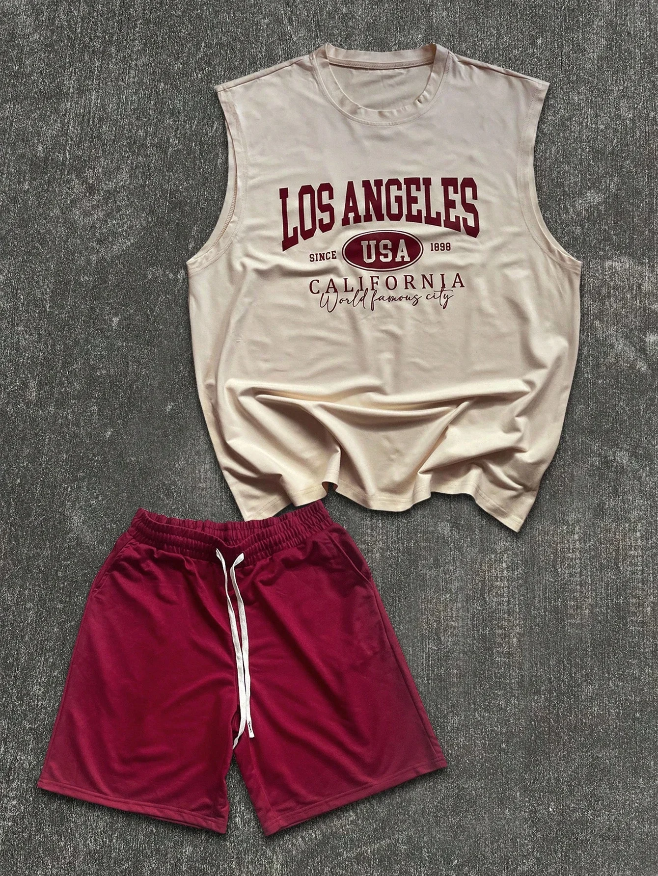 Men's Sleeveless Tank Top And Shorts Set Casual Sportswear Los Angeles Print
Men's Sleeveless Tank Top And Shorts Set Casual Sportswear Los Angeles Print