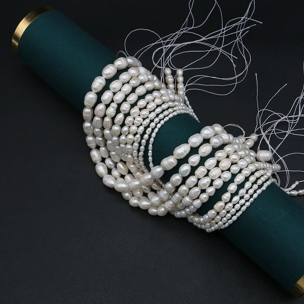 2-10mm Natural Freshwater Screw Rice Pearl Beads Straight-holes Baroque Pearl Loose Bead DIY Necklace Jewelry Accessory 1 Strand
2-10mm Natural Freshwater Screw Rice Pearl Beads Straight-holes Baroque Pearl Loose Bead DIY Necklace Jewelry Accessory 1 Strand