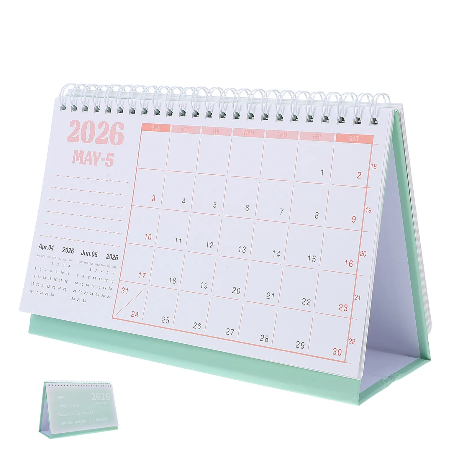 2Pcs Spiral Binding Desk Calendar 2026 Small Standing Coil Calendar for Office Home Study Teacher Desktop Decoration Daily
2Pcs Spiral Binding Desk Calendar 2026 Small Standing Coil Calendar for Office Home Study Teacher Desktop Decoration Daily