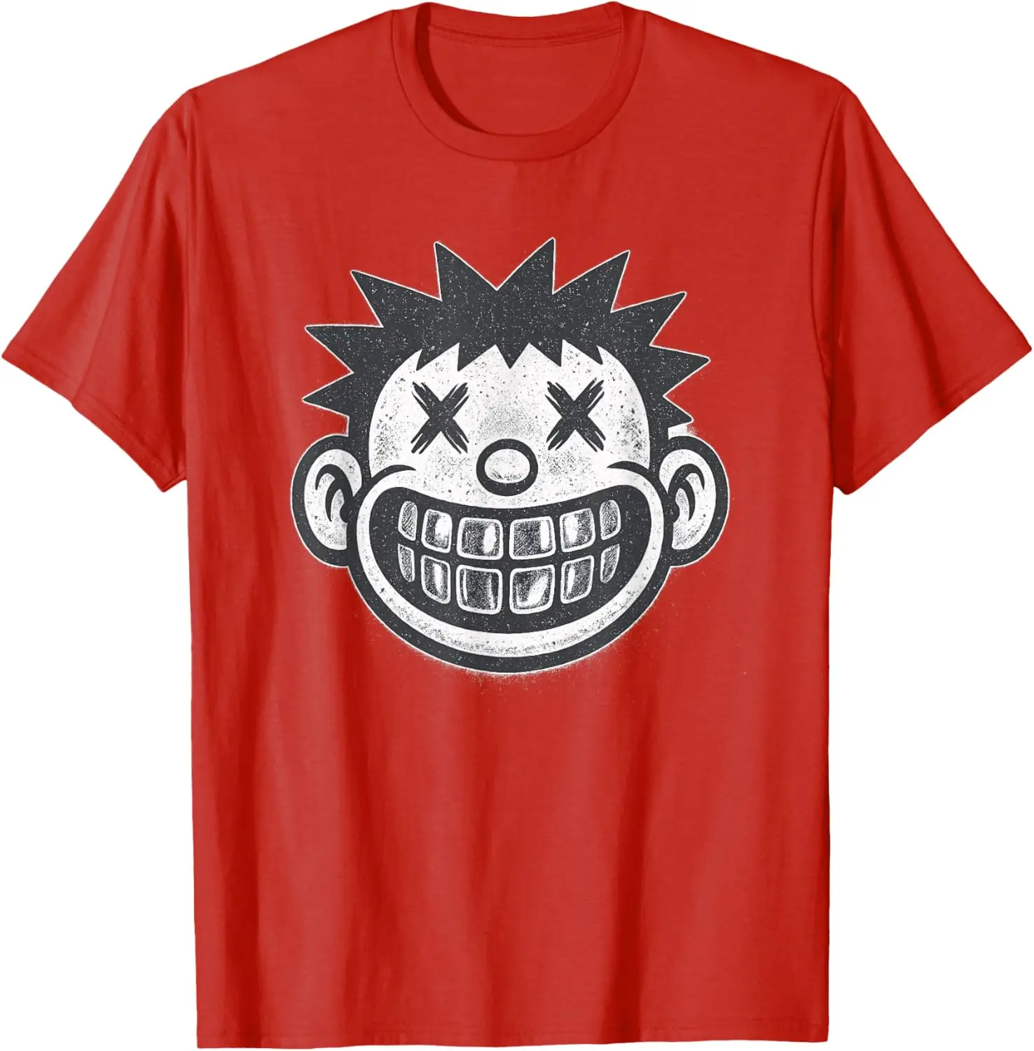 Gothic Grin Punk T-Shirt - Men Women Red 100% Cotton Tee with Distressed Clown Graphic Print | Edgy Streetwear for Urban Fashion
Gothic Grin Punk T-Shirt - Men Women Red 100% Cotton Tee with Distressed Clown Graphic Print | Edgy Streetwear for Urban Fashion