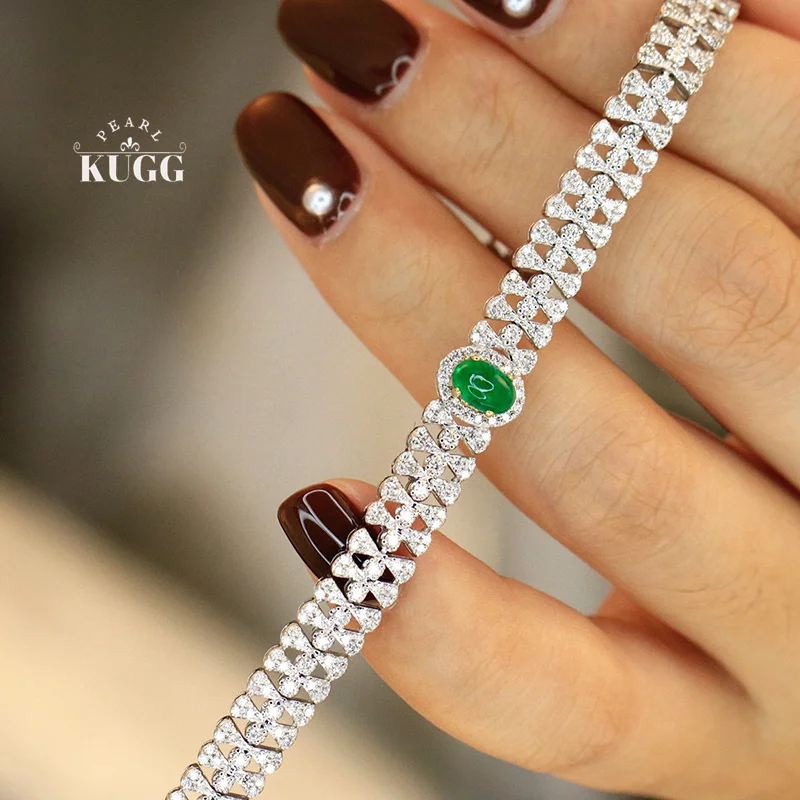KUGG 100% 18K White Gold Bracelet Fashion Shiny Design Luxury Diamond Natural Emerald Bracelet for Women High Party Jewelry
KUGG 100% 18K White Gold Bracelet Fashion Shiny Design Luxury Diamond Natural Emerald Bracelet for Women High Party Jewelry