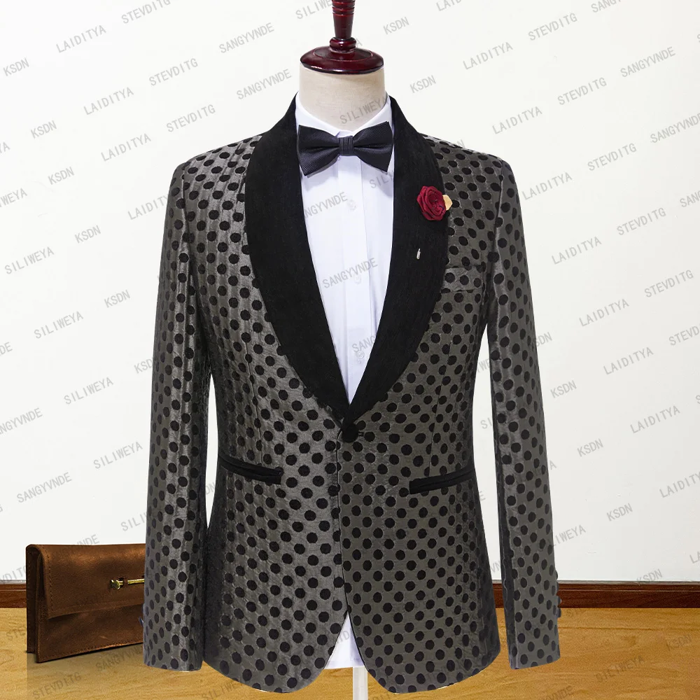 2023 STEVDITG Jacquard Male Wedding Groom With Black Velvet Shawl Lapel For Men Best Man's Suit Jacket Blazer CoatCustom Made
2023 STEVDITG Jacquard Male Wedding Groom With Black Velvet Shawl Lapel For Men Best Man's Suit Jacket Blazer CoatCustom Made