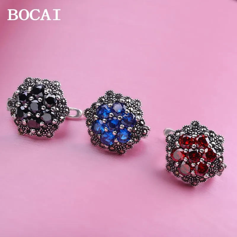 BOCAI новые серьги из стерлингового серебра 925 пробы, винтажные модные серьги с цирконом и цветами, женский подарок
BOCAI новые серьги из стерлингового серебра 925 пробы, винтажные модные серьги с цирконом и цветами, женский подарок