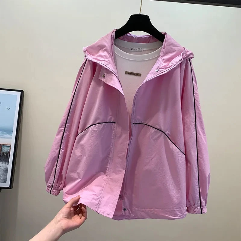 Women Hooded Sun Protection Jacket 2024 Summer Casual Loose Jacket Coats Women Hooded Thin Outwear Fashion Baseball Uniform Tops
Women Hooded Sun Protection Jacket 2024 Summer Casual Loose Jacket Coats Women Hooded Thin Outwear Fashion Baseball Uniform Tops