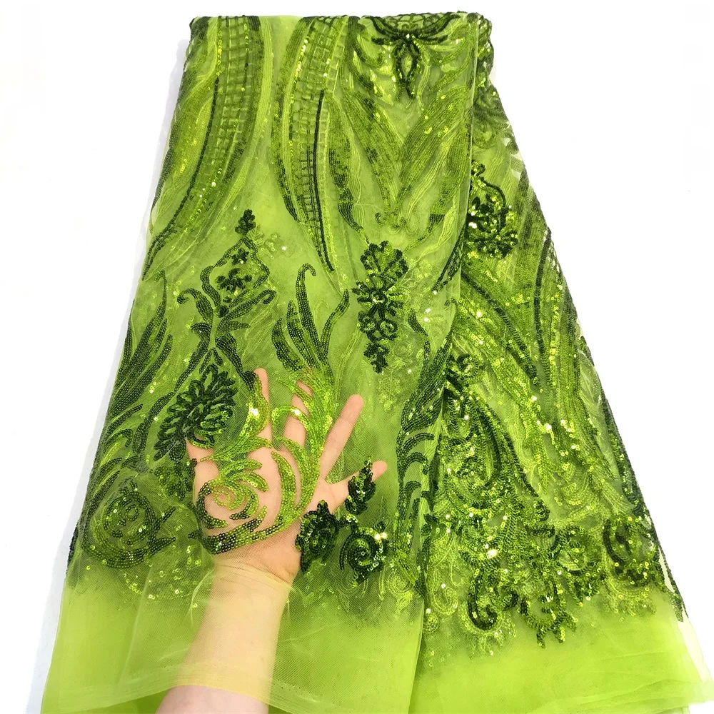Green Best Quality Sequin Lace Fabric 5 Yards Nigeria Net Lace Material for Wedding Party African French Tulle Lace Fabric
Green Best Quality Sequin Lace Fabric 5 Yards Nigeria Net Lace Material for Wedding Party African French Tulle Lace Fabric
