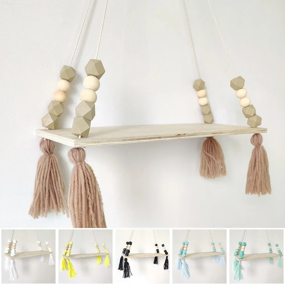 Nordic Style Swing Shelf Decorate Shelves Kids Wall Hanging Decor Room Macaroon Wooden Beads Tassel Shelf Storage Organization
Nordic Style Swing Shelf Decorate Shelves Kids Wall Hanging Decor Room Macaroon Wooden Beads Tassel Shelf Storage Organization