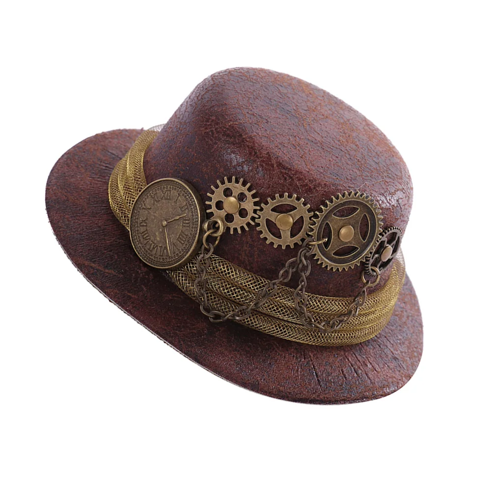 Punk Mini Hat Gothic Style Wear Cosplay Party Accessories Women Steampunk Vintage Headband Gear Chain Decor
Punk Mini Hat Gothic Style Wear Cosplay Party Accessories Women Steampunk Vintage Headband Gear Chain Decor