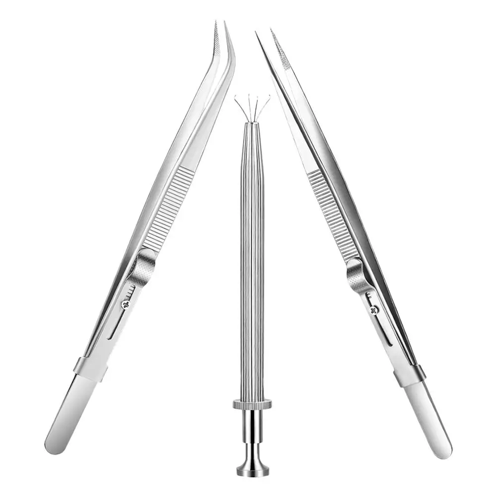 Diamond Jewelry Tweezers Jewelers Tool Kit Three Piece Suit Silver Stainless Steel
Diamond Jewelry Tweezers Jewelers Tool Kit Three Piece Suit Silver Stainless Steel