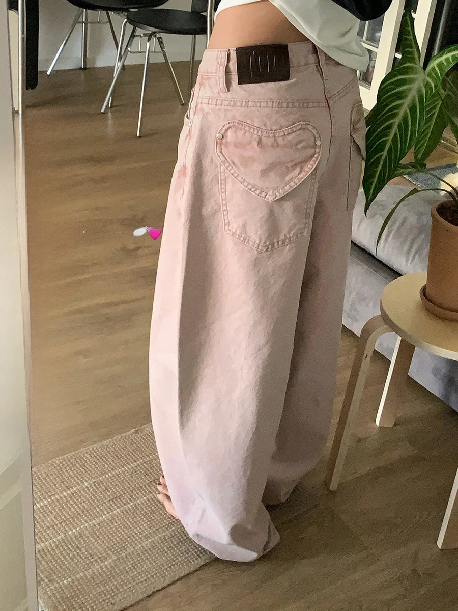 High Waist Wide Leg Denim Jeans Love Heart Pocket Casual Pants Slimming Drapey Floor-Length Spring Fashion Ladies Jeans
High Waist Wide Leg Denim Jeans Love Heart Pocket Casual Pants Slimming Drapey Floor-Length Spring Fashion Ladies Jeans