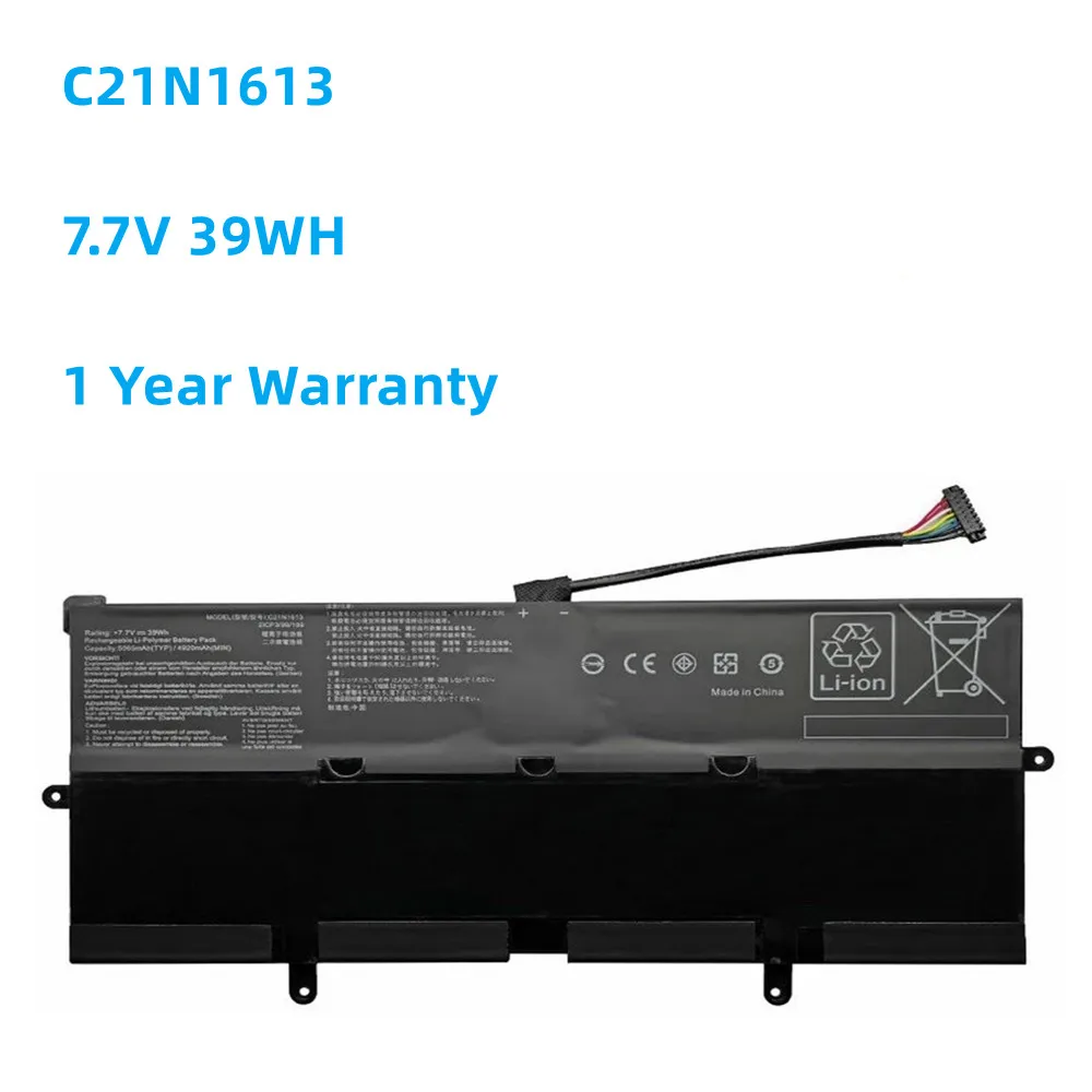 New C21N1613 7.7V 39WH Laptop Battery For ASUS For Chromebook Flip C302 C302C C302CA C302CA-DH54 C302CA-DH75 C302CA-DHM3
New C21N1613 7.7V 39WH Laptop Battery For ASUS For Chromebook Flip C302 C302C C302CA C302CA-DH54 C302CA-DH75 C302CA-DHM3
