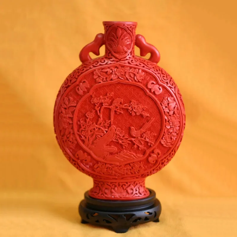 11 inches/Exquisite Chinese Classical Traditional Technology Red Lacquer Flower Bird Designs Auspicious Vase No.5
11 inches/Exquisite Chinese Classical Traditional Technology Red Lacquer Flower Bird Designs Auspicious Vase No.5