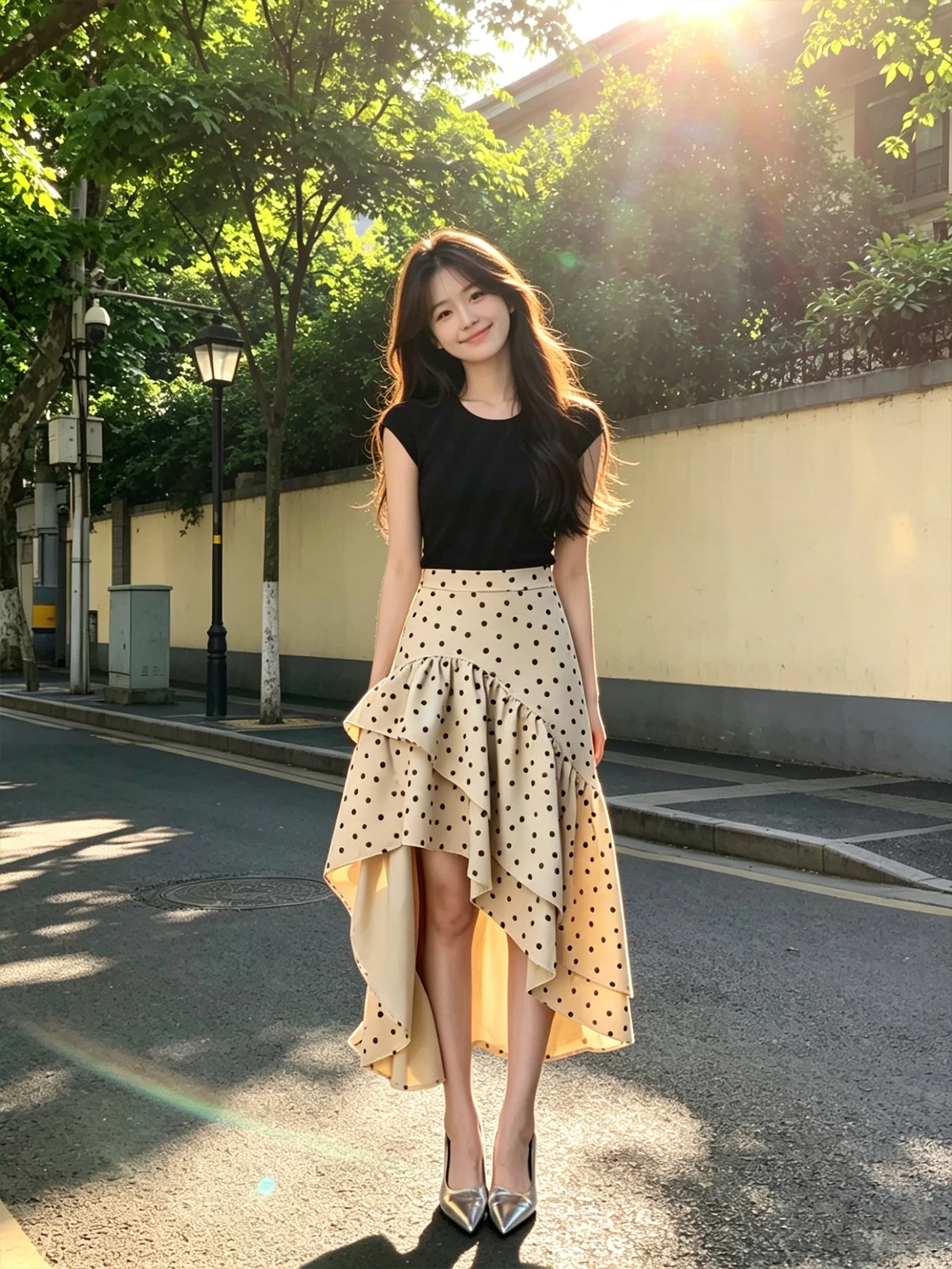 High Waist A-Line Skirt Women's Summer New Style Polka Dot Asymmetrical Slimming Design Casual Hot Fire Beauty
High Waist A-Line Skirt Women's Summer New Style Polka Dot Asymmetrical Slimming Design Casual Hot Fire Beauty