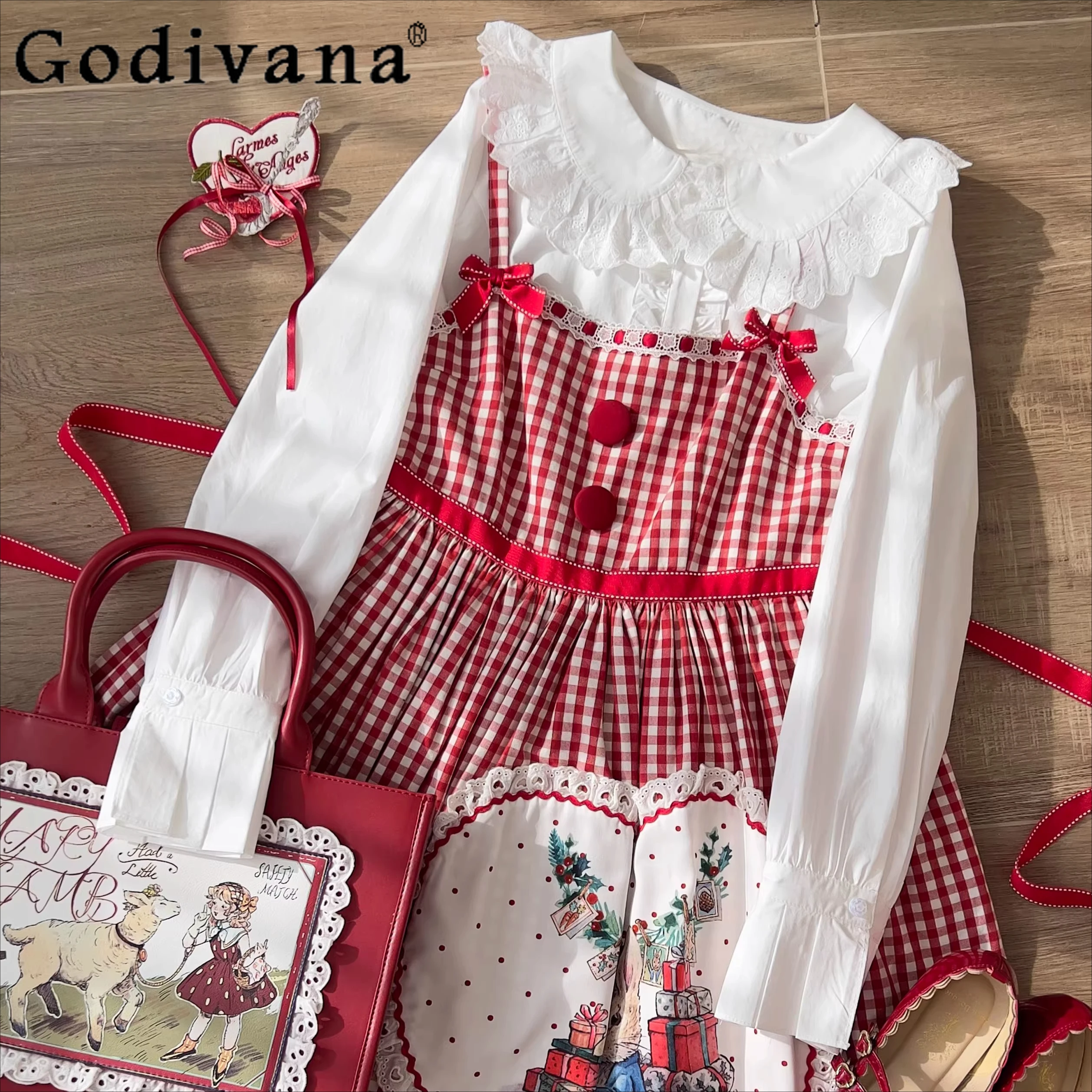 2025 Spring and Autumn Japanese Girls Sweet Lolita Cotton Long Sleeve Shirt Women Doll Collar Lace Blouses Slim Fit Slim Tops
2025 Spring and Autumn Japanese Girls Sweet Lolita Cotton Long Sleeve Shirt Women Doll Collar Lace Blouses Slim Fit Slim Tops