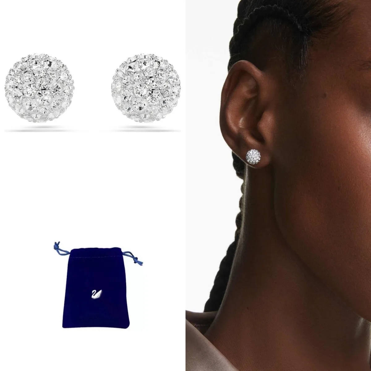 Luxury S925 Sterling Silver Shining Crystal Stud Earrings Fine Jewelry Gift
Luxury S925 Sterling Silver Shining Crystal Stud Earrings Fine Jewelry Gift