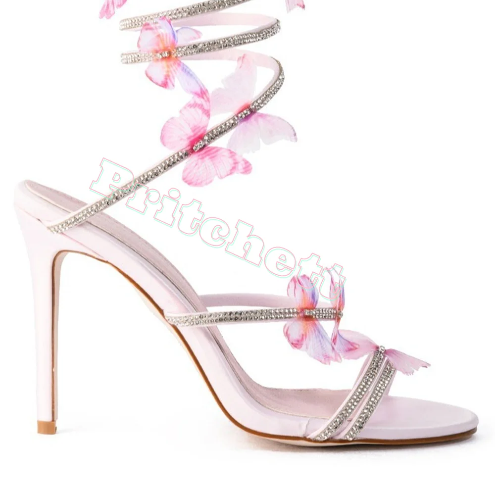 Sweet Pink Butterfly Rhinestones Slippers Round Open Toe Thin High Heels Ankle Wrap Slip-on Girl Stilettos 2025 New Arrivals
Sweet Pink Butterfly Rhinestones Slippers Round Open Toe Thin High Heels Ankle Wrap Slip-on Girl Stilettos 2025 New Arrivals