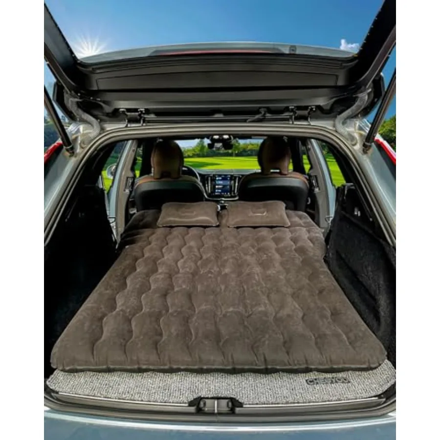 Inflatable SUV Air Mattress with Electric Pump for Car Camping Road Trip Black Thickened Flocking PVC Surface Bottle and Phone
Inflatable SUV Air Mattress with Electric Pump for Car Camping Road Trip Black Thickened Flocking PVC Surface Bottle and Phone