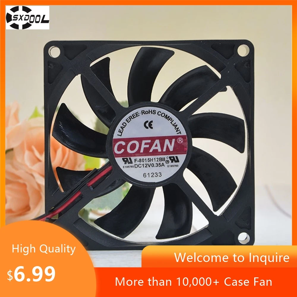 For COFAN F-8015H12BII 80x80x15mm DC 12V 0.35A Ultra-thin Chassis Cooling Fan
For COFAN F-8015H12BII 80x80x15mm DC 12V 0.35A Ultra-thin Chassis Cooling Fan