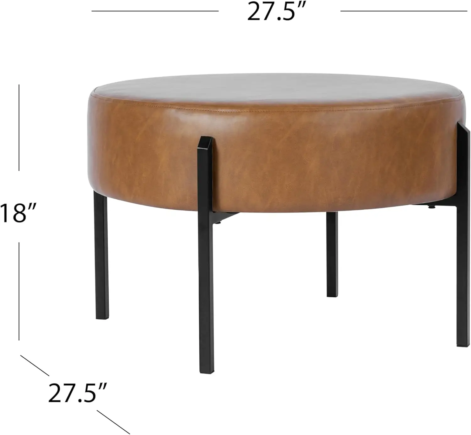 Modern Round Ottoman, Home Décor,Upholstered Round Velvet Foot Rest Ottoman - Carmel Faux Leather Small
Modern Round Ottoman, Home Décor,Upholstered Round Velvet Foot Rest Ottoman - Carmel Faux Leather Small