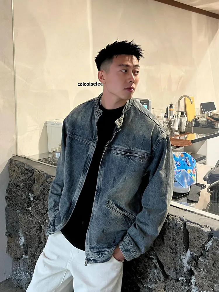 Retro American Blue Motorcycle Jaet Men's Trendy Street Sle Loose Fit Large Size Workwear Coat Youthful Vitali Long Sve
Retro American Blue Motorcycle Jaet Men's Trendy Street Sle Loose Fit Large Size Workwear Coat Youthful Vitali Long Sve