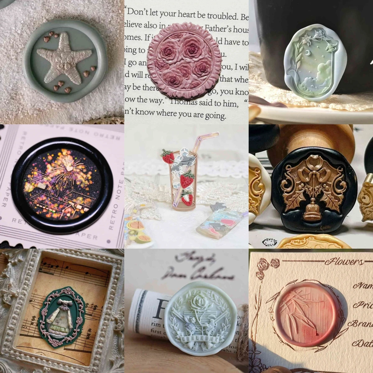Creative Stamps Fire Seal Heads Mermaid Butterfly Specimens Clock Relief Players Irregular Copper Heads Bean Stamps Envelope
Creative Stamps Fire Seal Heads Mermaid Butterfly Specimens Clock Relief Players Irregular Copper Heads Bean Stamps Envelope
