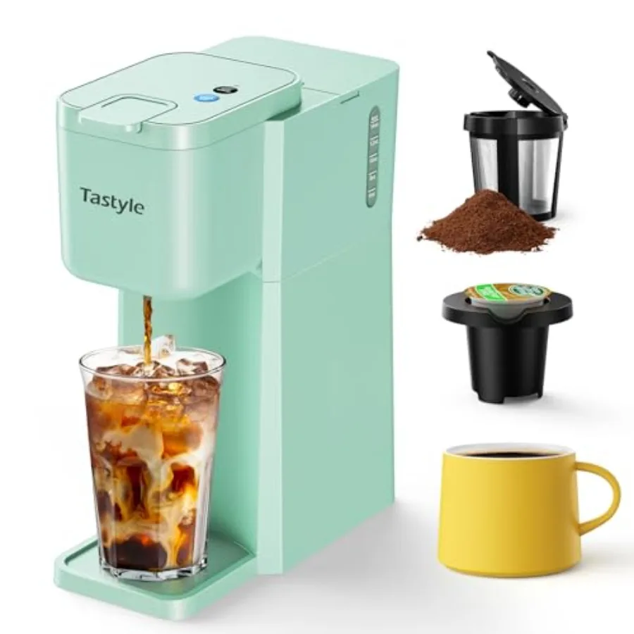 Mini Hot and Iced Coffee Maker Single Serve for K Cup and Ground 6 to 14 Oz Brew Sizes with Recipe Book for Home Travel RV Offi
Mini Hot and Iced Coffee Maker Single Serve for K Cup and Ground 6 to 14 Oz Brew Sizes with Recipe Book for Home Travel RV Offi