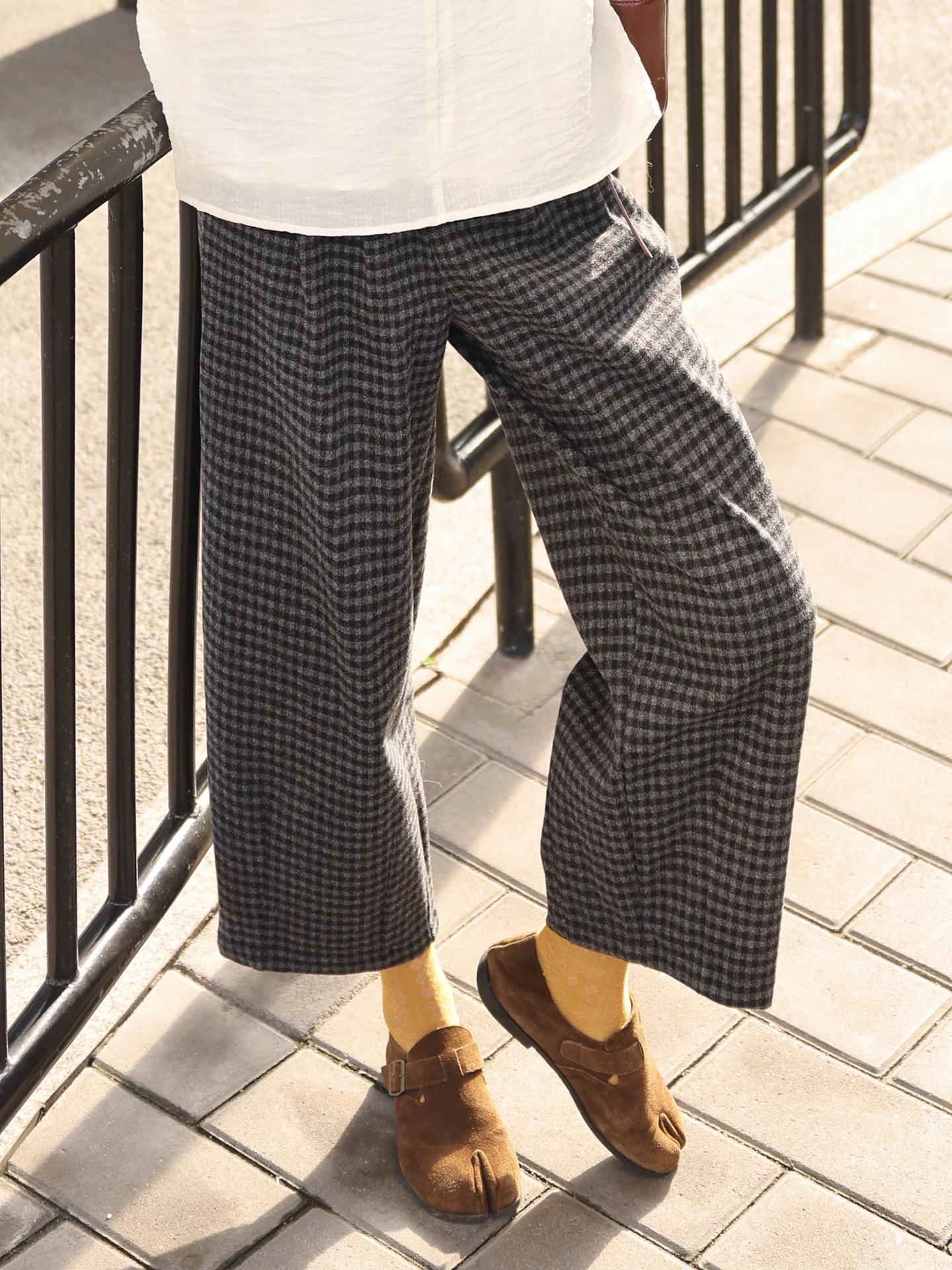 High Waist Wide Leg Pants Women's Plaid Woolen Straight Casual Trousers Retro Sle Autumn Winter New Arrival Loose Fit
High Waist Wide Leg Pants Women's Plaid Woolen Straight Casual Trousers Retro Sle Autumn Winter New Arrival Loose Fit