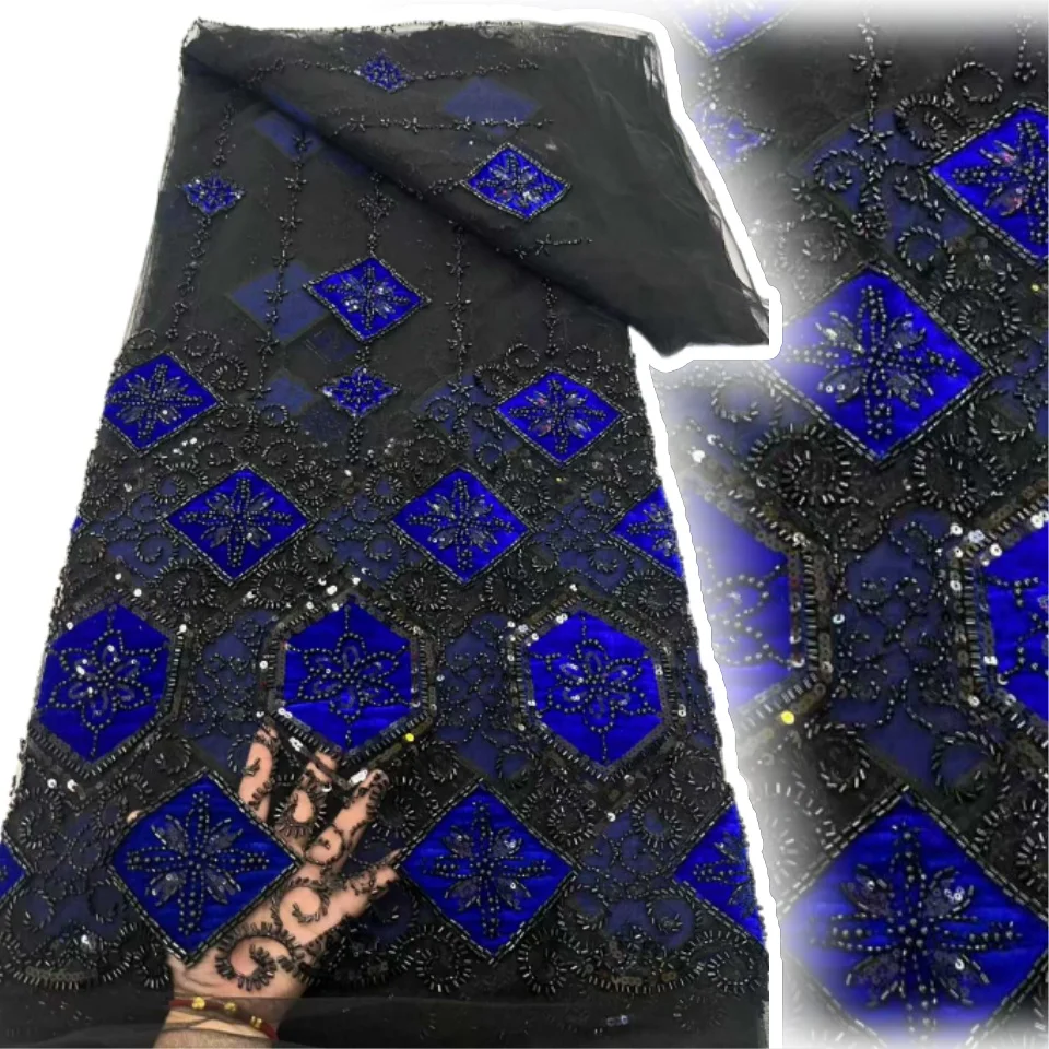 Роскошная французская тюлевая сетчатая кружевная ткань 2025 года с блестками и бусинами, африканская нигерийская вышитая кружевная ткань, кружевная ткань для шитья CC1392 
Роскошная французская тюлевая сетчатая кружевная ткань 2025 года с блестками и бусинами, африканская нигерийская вышитая кружевная ткань, кружевная ткань для шитья CC1392