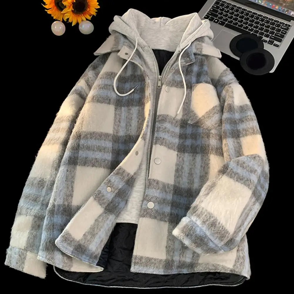 Men Outerwear Plaid Pattern Hooded Men's Jacket with Zipper Button Closure Street Style Outerwear for A Loose Fit Plaid Pattern
Men Outerwear Plaid Pattern Hooded Men's Jacket with Zipper Button Closure Street Style Outerwear for A Loose Fit Plaid Pattern