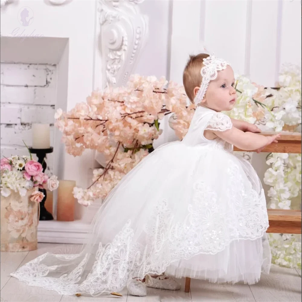 White Baby Christening Flower Girl Dress Lace Glitter Sequins Birthday Prom Party Custom Princess Costumes
White Baby Christening Flower Girl Dress Lace Glitter Sequins Birthday Prom Party Custom Princess Costumes
