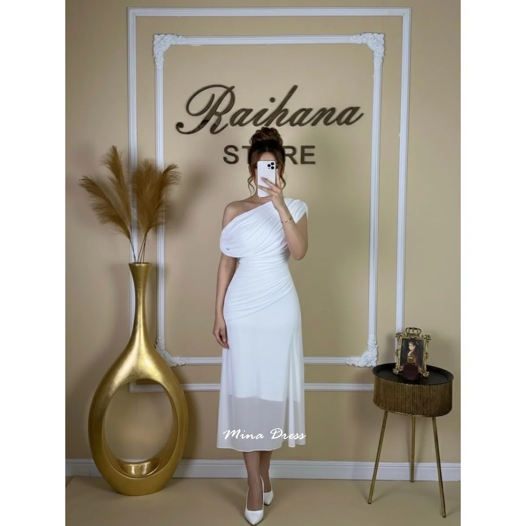 Mina Customized White Women's Elegant Dresses for Special Occasions Pleated Sloping Shoulders Luxury Party Dress Evening Woman
Mina Customized White Women's Elegant Dresses for Special Occasions Pleated Sloping Shoulders Luxury Party Dress Evening Woman