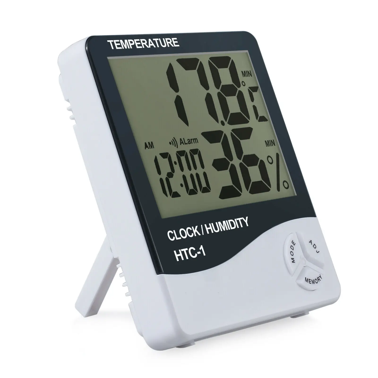 Portable Indoor Thermometer Hygrometer With Clock Function Durable Plastic Temperature Humidity Sensor For Home Office Use White
Portable Indoor Thermometer Hygrometer With Clock Function Durable Plastic Temperature Humidity Sensor For Home Office Use White
