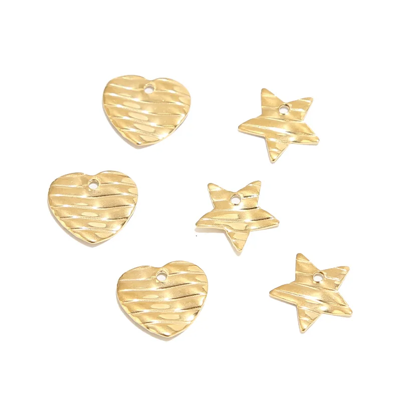 30pcs Stainless Steel Gold Plated Charm Embossing Heart Stars Connectors Pendants for DIYJewlery Making Findings Accessories
30pcs Stainless Steel Gold Plated Charm Embossing Heart Stars Connectors Pendants for DIYJewlery Making Findings Accessories